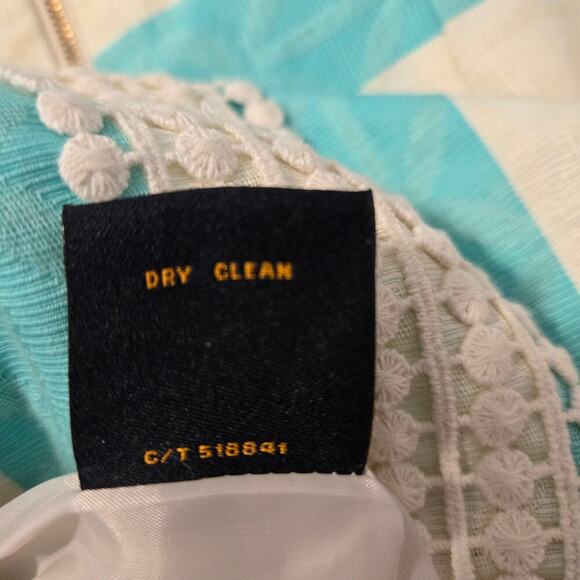 Just Taylor Turquoise Cream Sleeveless Dress Women’s Size 2 Lined - Picture 7 of 10